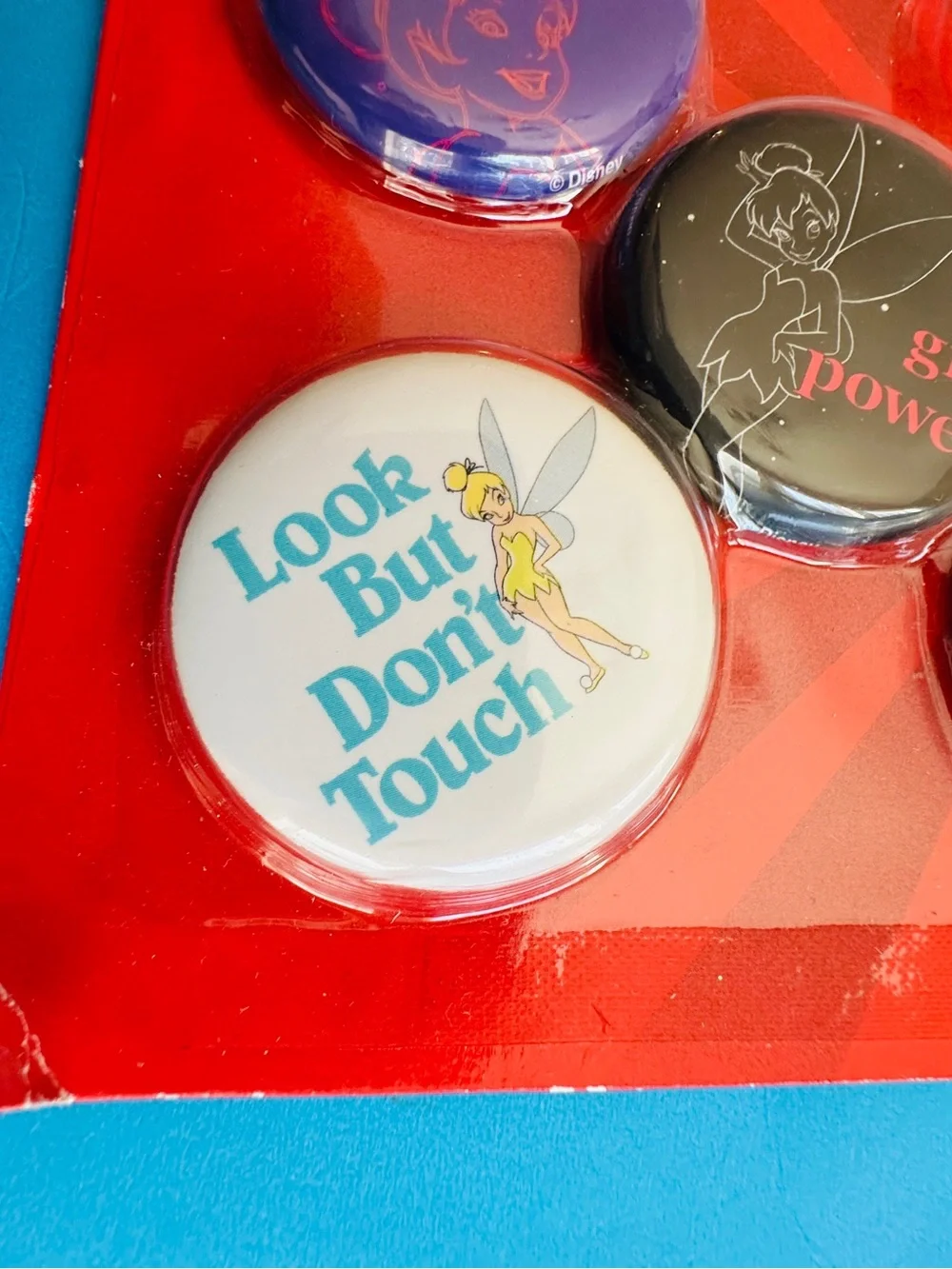 Disney Parks Tinker Bell Pinback Button Set of 4